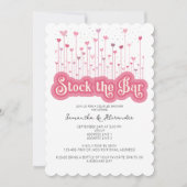 Invitation Stock du Bar Pink Chic Couples Fête des mariées de (Devant)