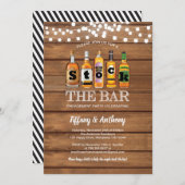 Invitation Stock du bar rustique fiançailles bois (Devant / Derrière)