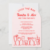 Invitation Stock du bar Whimsical Cocktail Boissons Fiançaill (Devant)