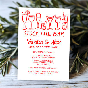 Invitation Stock du bar Whimsical Cocktail Boissons Fiançaill