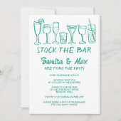 Invitation Stock du bar Whimsical Cocktail Boissons Fiançaill (Devant)