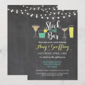 Invitation Stock La Douche du couple du Bar Chalk Party (Devant / Derrière)
