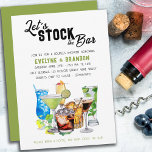 Invitation Stock le Bar Alocholic Boissons Couples Douche<br><div class="desc">Stock le bar couples de douche invitation - ou n'hésitez pas à modifier pour une autre occasion. Le design est intitulé "stock le bar" dans la typographie moderne et décalée et écriture manuscrite. L'illustration de l'aquarelle comprend une flûte de champagne, des feuilles de raisin, des boissons alcoolisées et des cocktails....</div>