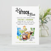 Invitation Stock le Bar Alocholic Boissons Couples Douche (Debout devant)