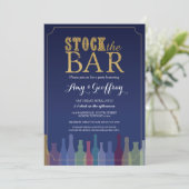 Invitation Stock Le Bar Blue Party Fiançailles Couples Invita (Debout devant)