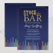 Invitation Stock Le Bar Blue Party Fiançailles Couples Invita (Devant / Derrière)