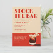 Invitation Stock Le Bar Bold Retro Cocktail Wedding shower (Debout devant)