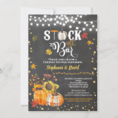 Invitation Stock le bar chute citrouille tableau noir  (Devant)