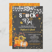 Invitation Stock le bar chute citrouille tableau noir  (Devant / Derrière)