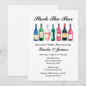 Invitation Stock Le Bar Couple Douche Bouteilles À Vins (Devant / Derrière)