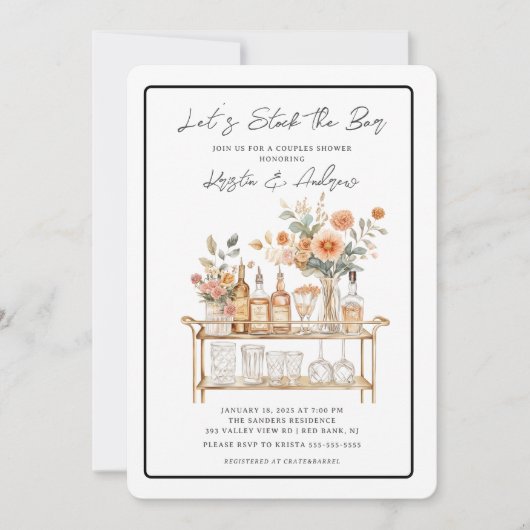 Invitation Stock Le Bar Couples Douche (Devant)