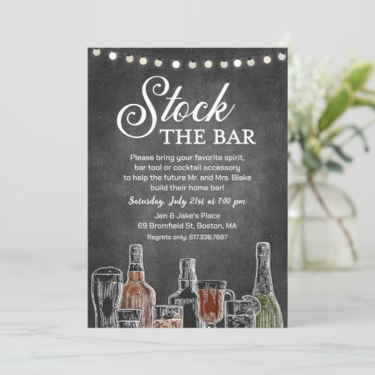 Invitation Stock le Bar Couples Douche à Coed (Debout devant)