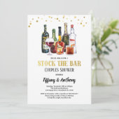 Invitation Stock Le Bar Couples Douche Blanc & Or (Debout devant)