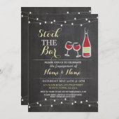 Invitation Stock Le Bar Fiançailles Chalk de vin Couple's (Devant / Derrière)