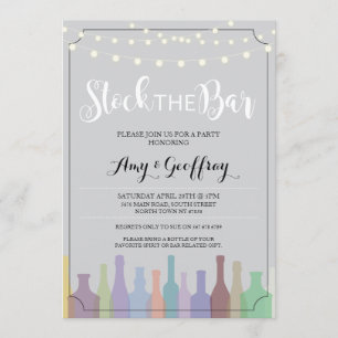 Invitation Stock Le Bar Grey Party Fiançailles Couples Invita