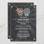 Invitation Stock Le Bar Sugar Skuls Halloween Chalk Invitatio (Devant / Derrière)