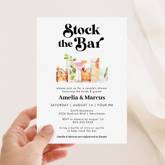 Invitation Stock le Wedding shower du Bar Couple
