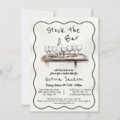 Invitation Stock ligne Bar art Bridal Couples Douche (Devant)