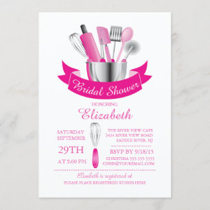 Invitation Stock moderne La Cuisine nuptiale douche Invitatio