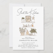 Invitation Stock moderne la Fête des mariées de cuisine (Devant)