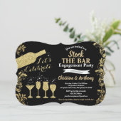 Invitation Stock noir et or du bar (Debout devant)