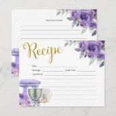 Invitation Stock pourpre la Fête des mariées de cuisine Recet (Devant / Derrière)