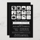 Invitation Stock rétro de l'invitation à la douche nuptiale (Devant / Derrière)