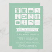 Invitation Stock rétro de l'invitation à la douche nuptiale (Devant / Derrière)