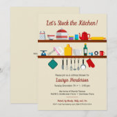 Invitation Stock rétro Fête des mariées de cuisine (Devant / Derrière)