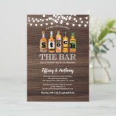 Invitation Stock rustique du bar fiançailles bois (Debout devant)