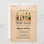 Invitation Stock rustique du bar fiançailles rétro (Devant)