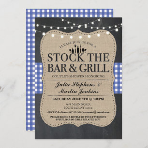 Invitation Stock The Bar and Grill Rustic Engagement Party