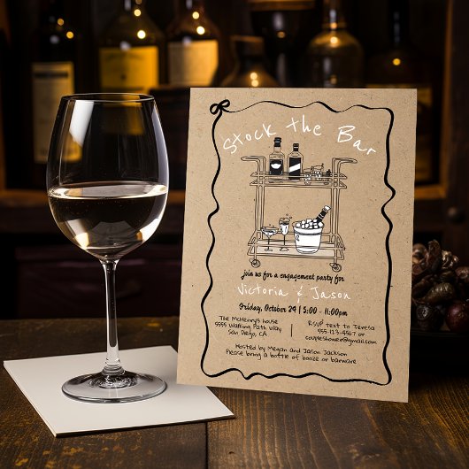 Invitation Stock the Bar cocktail bar soirée fiançailles pani