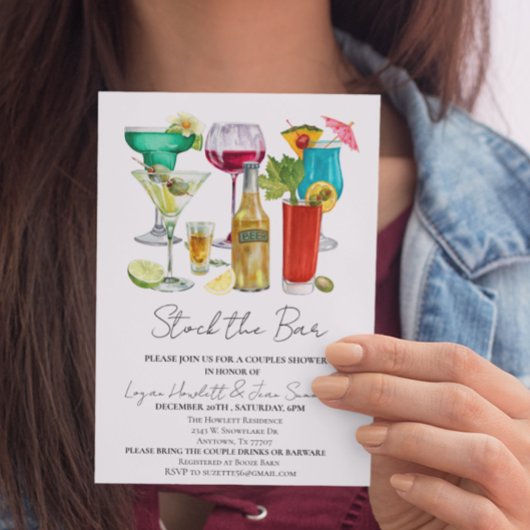 Invitation Stock the Bar Couples Douche mixte