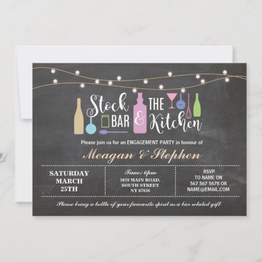 Invitation Stock The Bar & Kitchen Engagement Party Couples (Devant)