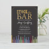 Invitation Stock The Bar Party Fiançailles Bouteilles Invitat (Debout devant)