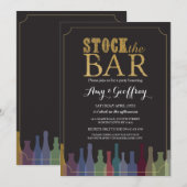 Invitation Stock The Bar Party Fiançailles Bouteilles Invitat (Devant / Derrière)