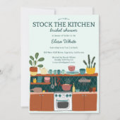 Invitation STOCK THE KITCHEN Bridal Shower Cute CUSTOM (Devant)