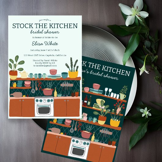 Invitation STOCK THE KITCHEN Bridal Shower Cute CUSTOM