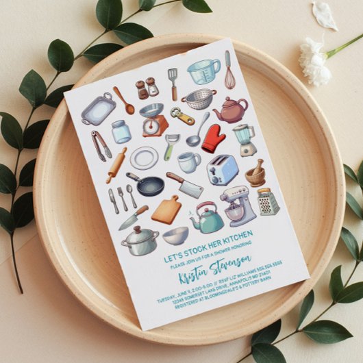 Invitation Stock the Kitchen Modern Bridal Shower