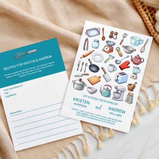 Invitation Stock the Kitchen Modern Couples Wedding Shower