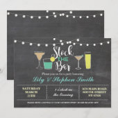 Invitation Stockez la partie de cocktails de fiançailles de (Devant / Derrière)