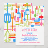 Invitation Stockez la rétro Fête de la mariée de style de (Devant / Derrière)