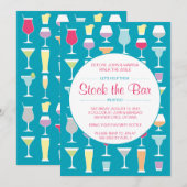 Invitation Stockez le bar dans le bleu (Devant / Derrière)