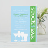 Invitation Stockez l'invitation de douche de barre (Debout devant)
