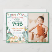 Invitation STOMP CHOMP ET CHEW Dinosaur 2e anniversaire Photo (Devant)