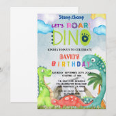 Invitation Stomp Chomp et Rugissement (Devant / Derrière)