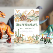 Stomp Chomp Rawr Boy Dinosaur 1er anniversaire