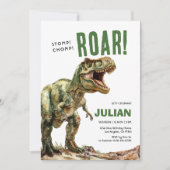 Invitation Stomp Chomp Roam Tyrex Anniversaire (Devant)
