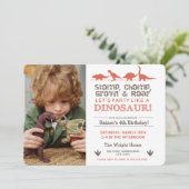 Invitation Stomp Chomp ROAR Anniversaire Dinosaure Télécharge (Debout devant)